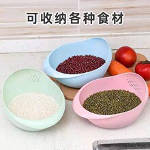厨房多功能洗米筛洗菜盆塑料瓜果蔬菜沥水篮细孔淘米器米筛