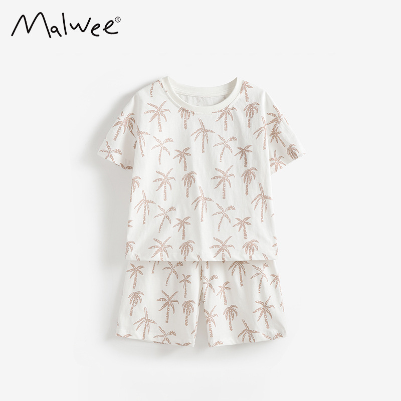 Malwee transfronterizo ropa de casa para niños, ropa de verano, nueva guapo Europa y América, ropa infantil de cuello redondo de manga corta