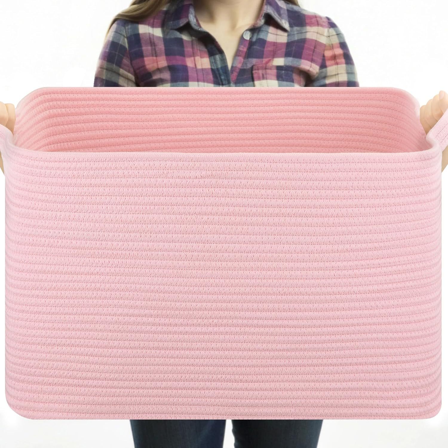 Fábrica directa gran tela de algodón trenzada canasta de ropa sucia canasta de almacenamiento de juguetes armario de dormitorio canasta de almacenamiento plegable