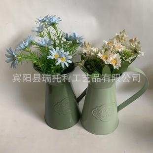 Customized Modern Normcore Dried Flowers, Flower Arrangements, Flower Buckets, Home Desktop Ornaments, Decorative Milk Jugs, Iron Floor Buckets