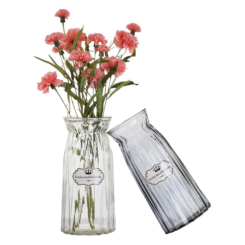 Venta al por mayor de origami florero de vidrio de estilo europeo gradiente color arreglo de flores creativo florero hidropónico transparente sala de estar Decoración