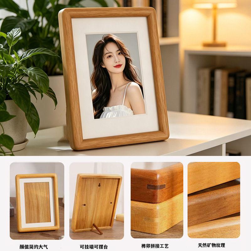 Walnut wood solid wood photo frame, Chinese-style picture frame, 8-inch, 10x43, framed wooden cultural and creative desktop ornament Walnut wood solid wood photo frame, Chinese-style picture frame, 8-inch, 10x43, framed wooden cultural and creative desktop ornament