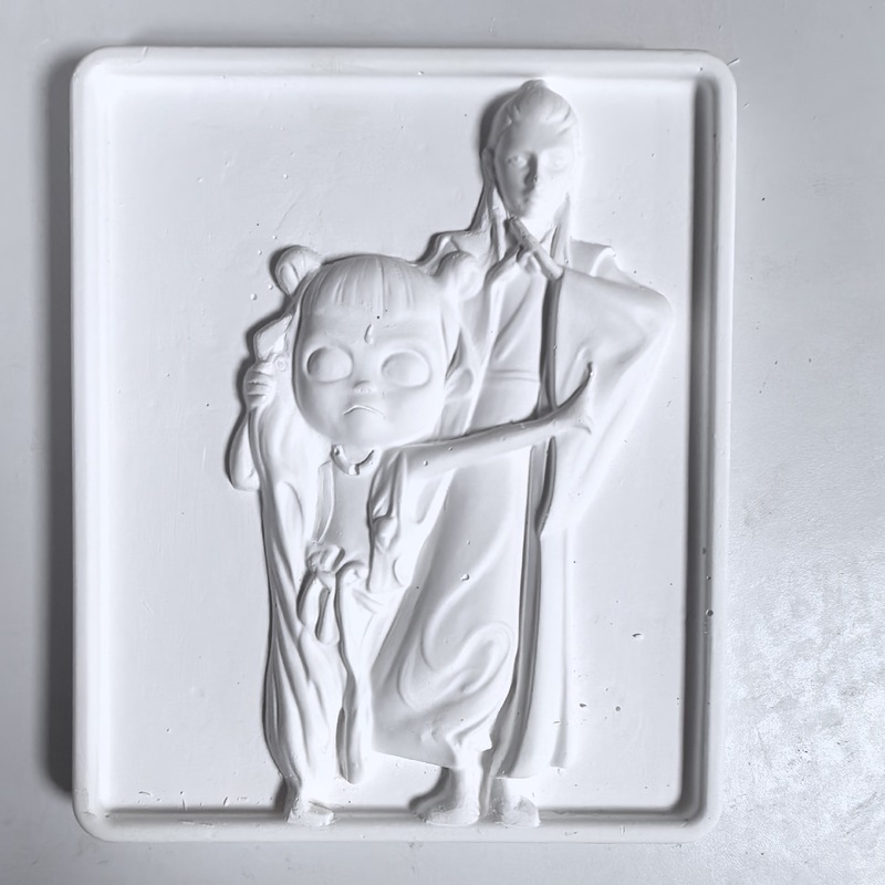 白い胚石膏人形着色レリーフ絵画手作り石膏着色画板アロマセラピー手描き冷蔵庫マグネットレリーフ絵画|undefined