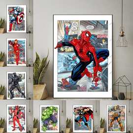 TheAvengers复仇者联盟漫画海报代发亚马逊帆布画芯美式挂画