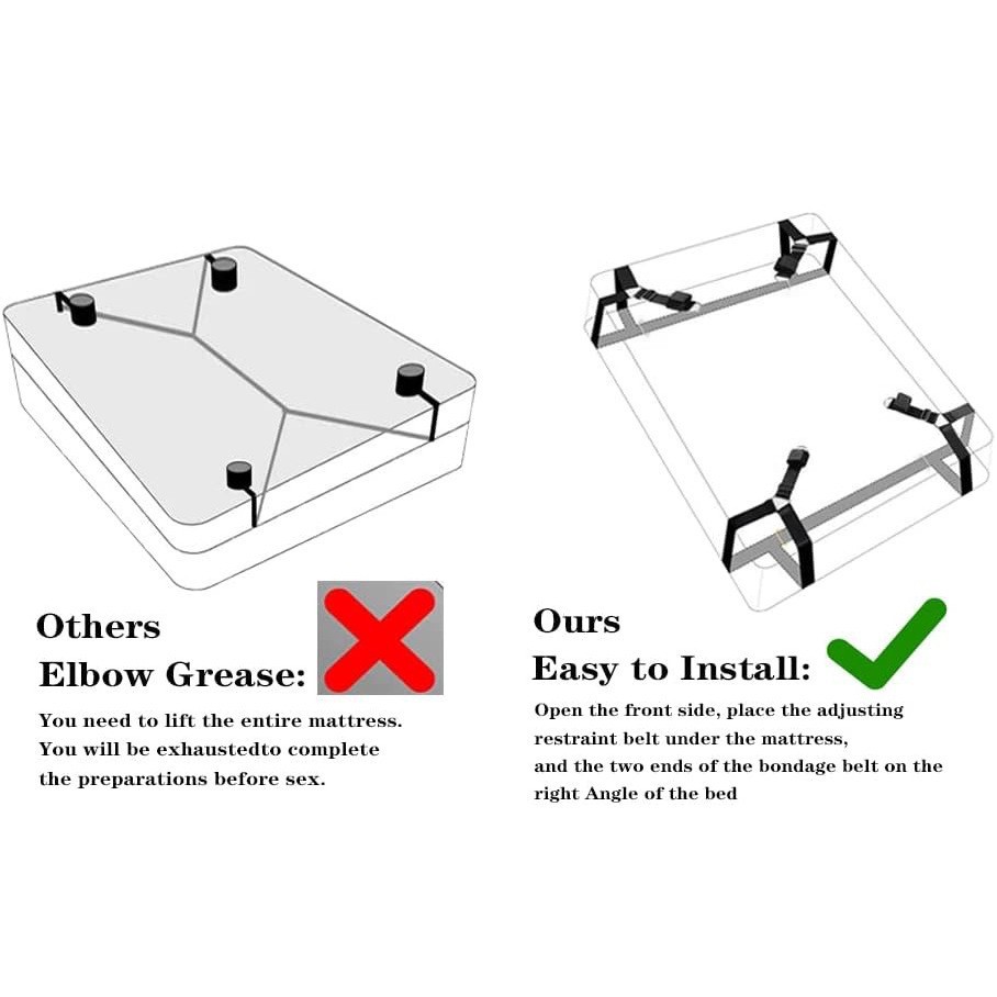 Multi-Use Bondage Bed Restraints with Detachable Triangular Straps for Couples — detail image 5