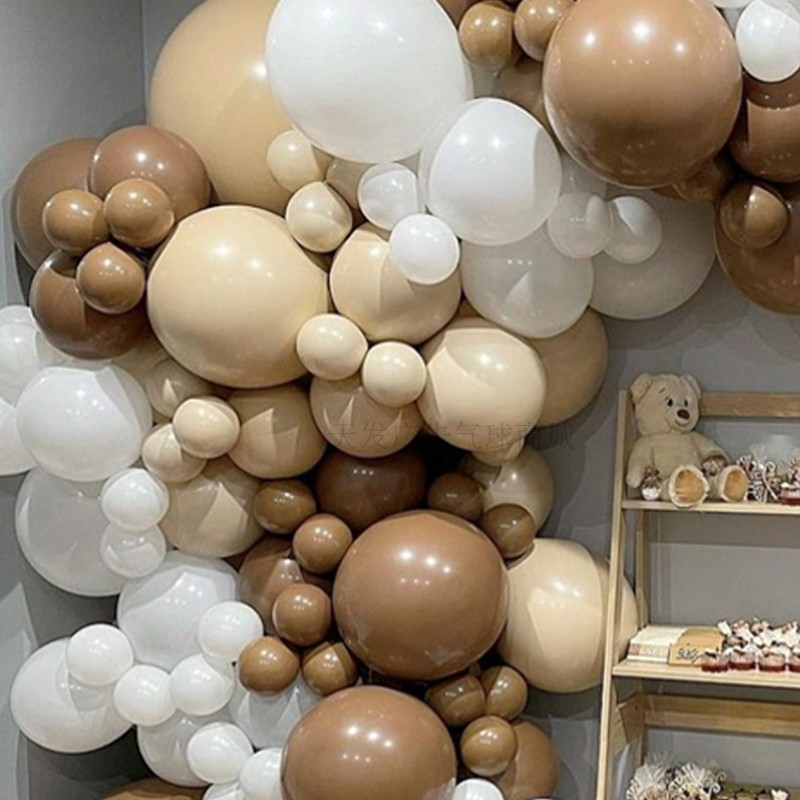 Retro color avocado apricot gray white 10 inch balloon latex birthday party wedding scene decoration