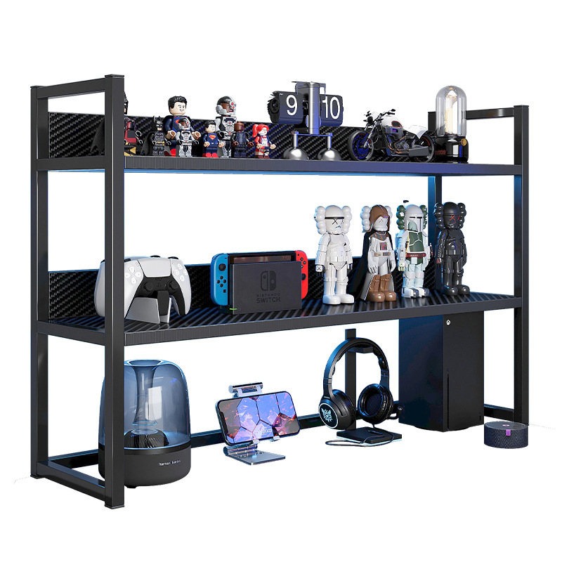 Estante de escritorio pequeño estante de hierro forjado multicapa simple estante de escritorio de oficina estante de almacenamiento de escritorio de escritorio