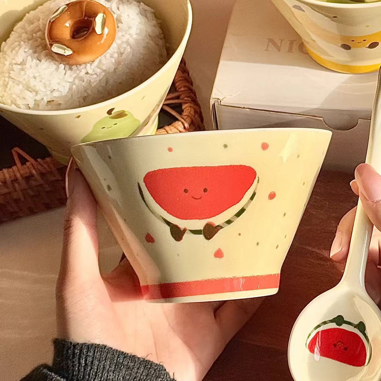 【Watermelon】5-inch bamboo hat bowl