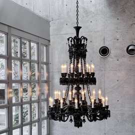 水晶吊灯客厅欧式大气卧室餐厅灯简约现代楼梯led黑色奢华大厅灯
