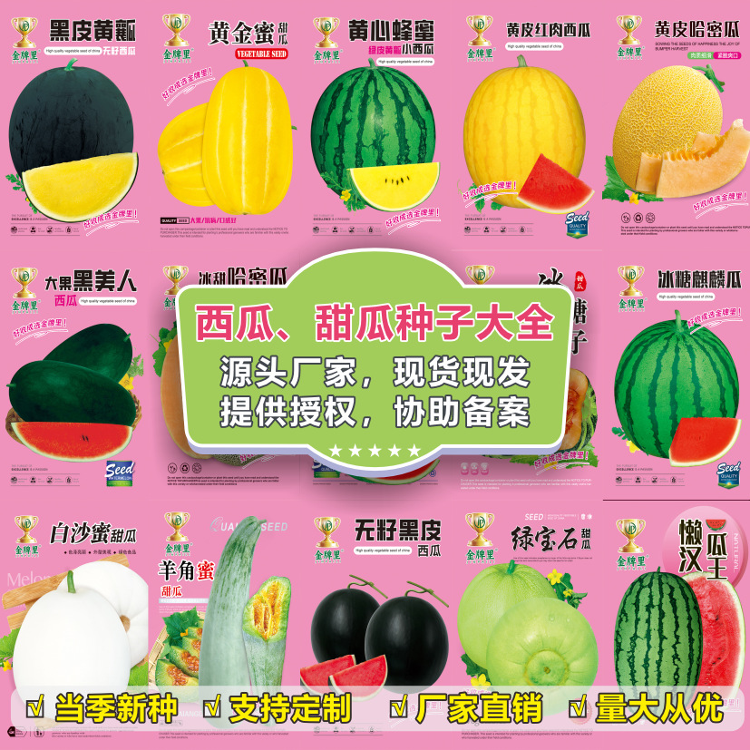 批发四季春夏秋季西瓜种子甜瓜种子瓜果籽阳台盆栽农田菜园瓜果种