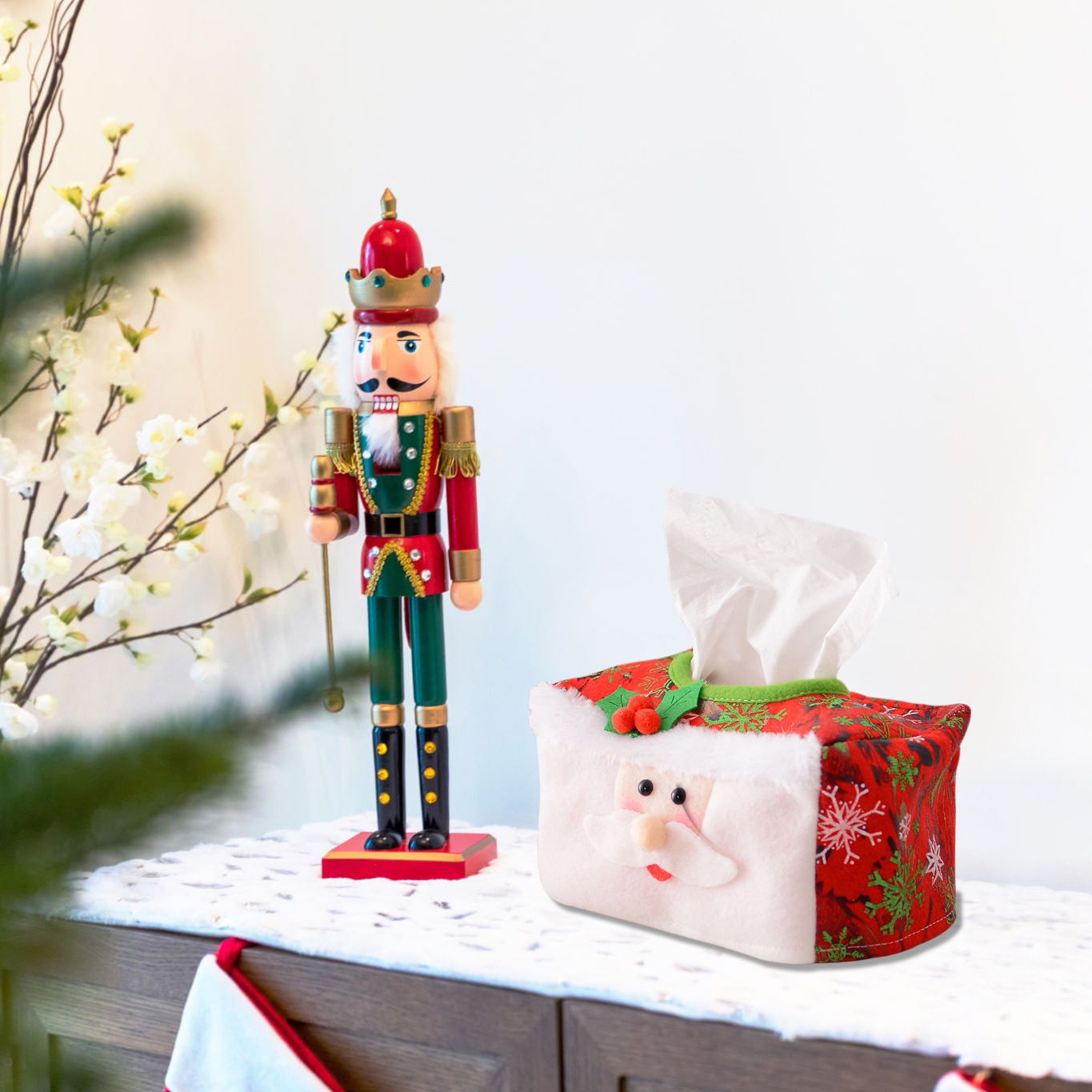 Navidad transfronteriza mesa de comedor caja de toallas de papel decoración de mesa de Navidad atmósfera suministro de decoración de suministro de Navidad fábrica al por mayor