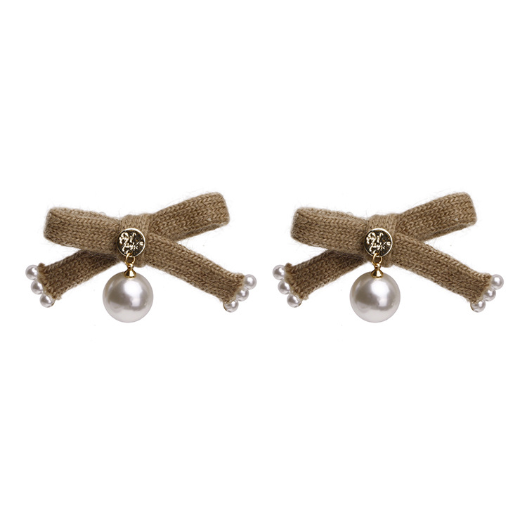 Stil herbst und winter bogen Perle seite clip frauen exquisite kleine haarnadel mode entenschnabel clip haarnadel haar zubehör_voghion.com