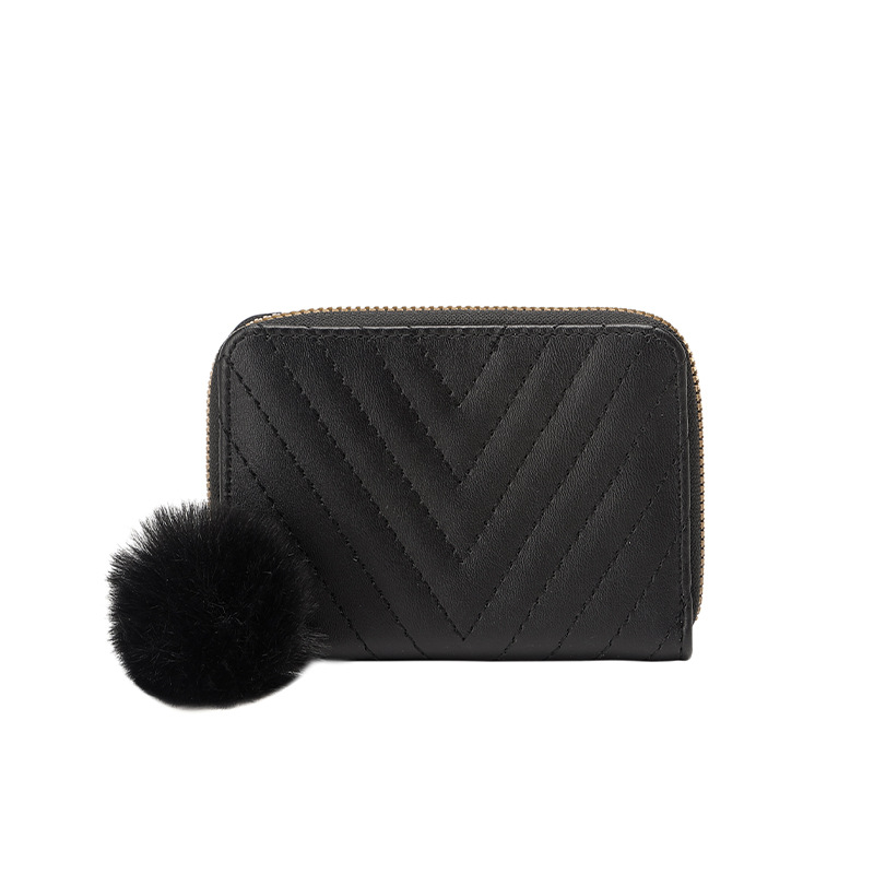 Bolso transfronterizo de las mujeres al por mayor 2022 monederos de las señoras Bolso pequeño bolso de la tarjeta bordada monedero de La felpa billetera simple