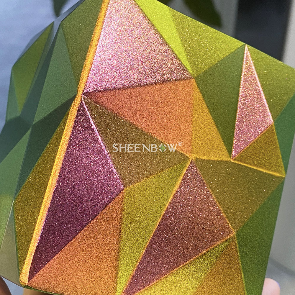 变色龙陶瓷金属漆面硅钛全息镜面工艺品油墨喷涂魔镜亮面闪珠光粉