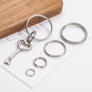 Full size stainless steel double ring horse ring DIY jewelry accessories double ring open ring mini key ring connection ring