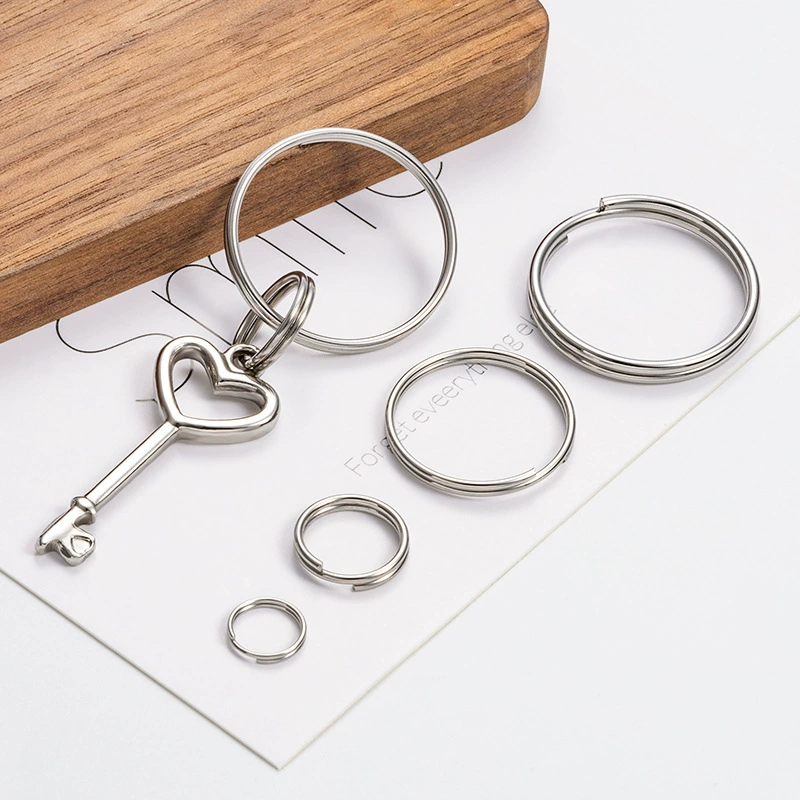 Полный размер из нержавеющей стали с двойным кольцом коня DIY ювелирные аксессуары с двойным кольцом с открытым кольцом мини-кольцо для ключей