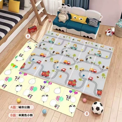Living Room Household Foldable Children's — Avtomobil döşəmə paspasları - model-c-yellow-bear-car-track-upgraded-model-20m-x-18m-1cm
