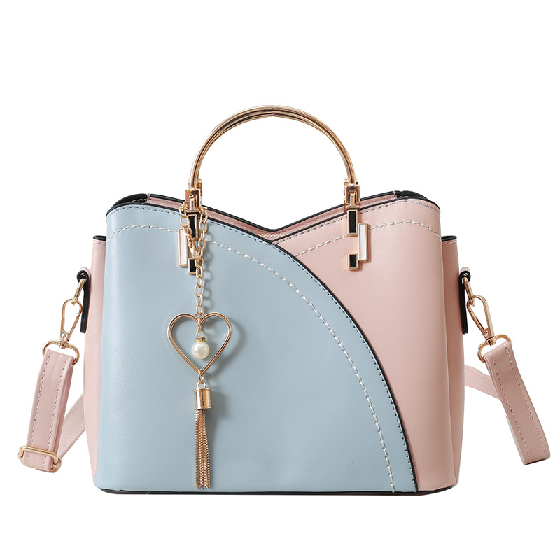 Bolsos transfronterizos moda femenina estilo coreano color de contraste bolso de hombro de gran capacidad casual bolso de mensajero de todo fósforo al por mayor