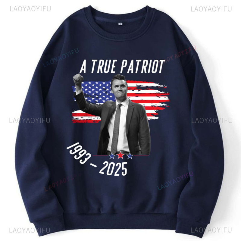 跨境欧码Charlie Kirk Hero Pullover True Patriot 1993-2025|undefined