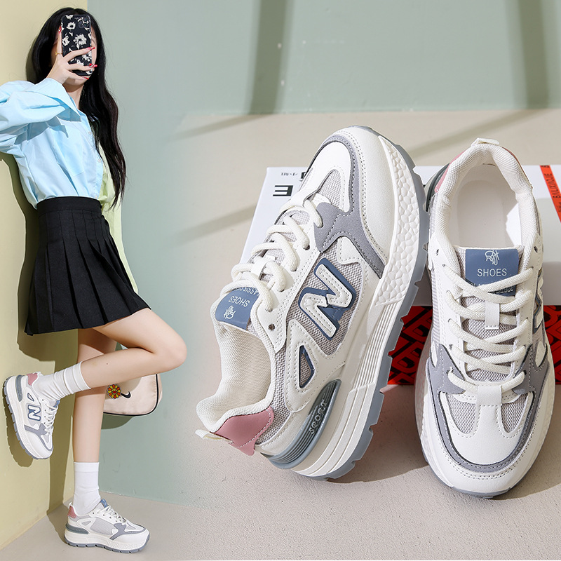 Agag clásico de suela gruesa zapatos deportivos de primavera 2025 nuevos zapatos deportivos casuales ligeros de malla cómodos