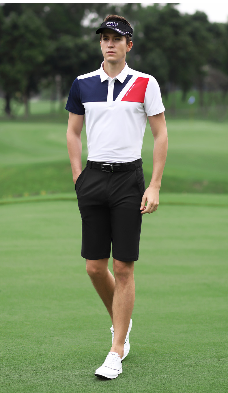 Quần short golf nam thể thao mùa hè co giãn cao thoáng khí — KUZ075 màu trơn quần short màu đen, KUZ075 màu trơn quần short màu xám chi tiết 6