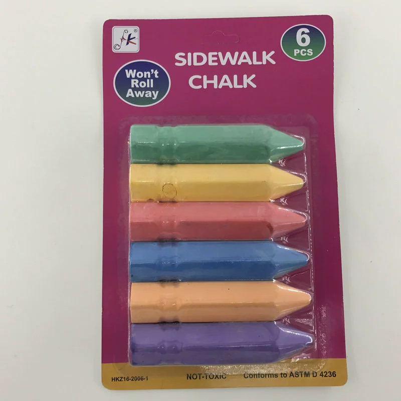 Hexagonal children's chalk, crayons dust-free, 6 pieces