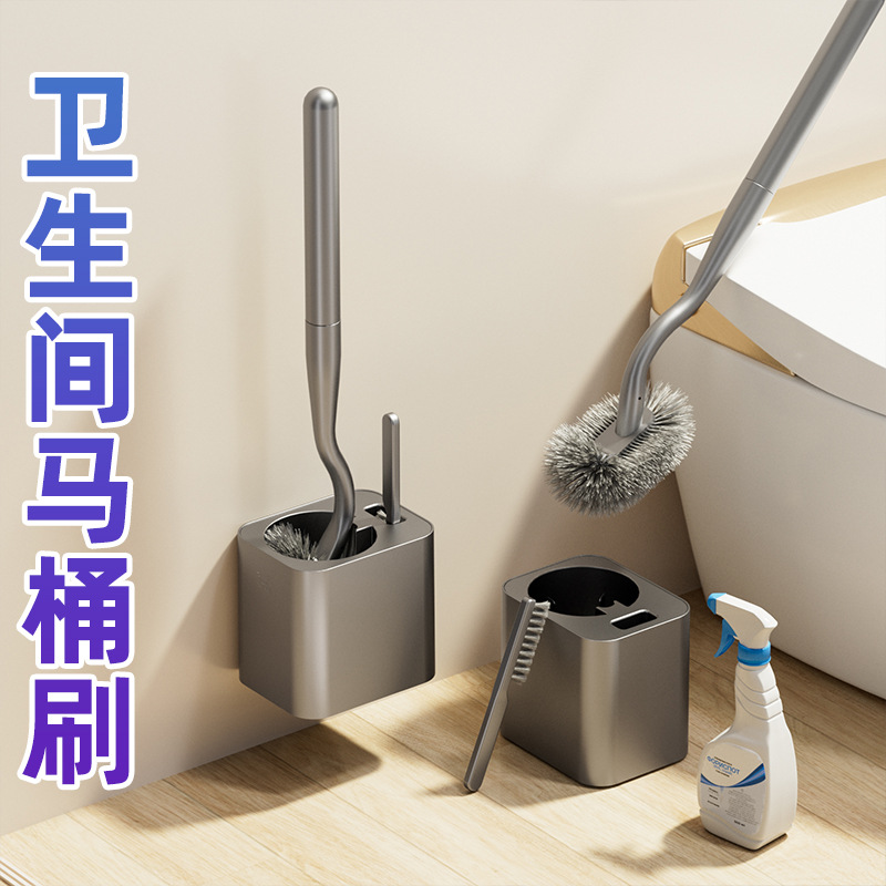 Toilet Brush for Home Use, No Dead Angle Cleaning, Soft Bristle Long Handle Bathroom Toilet Brush, Wall-Mounted Toilet Cleaning Brush