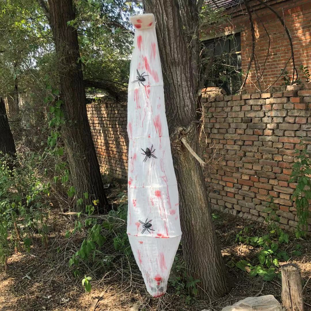 Amazon Halloween decoración de la casa embrujada de la habitación de momias colgando fantasmas de control de voz inducción luminosa fantasmas llamando terror