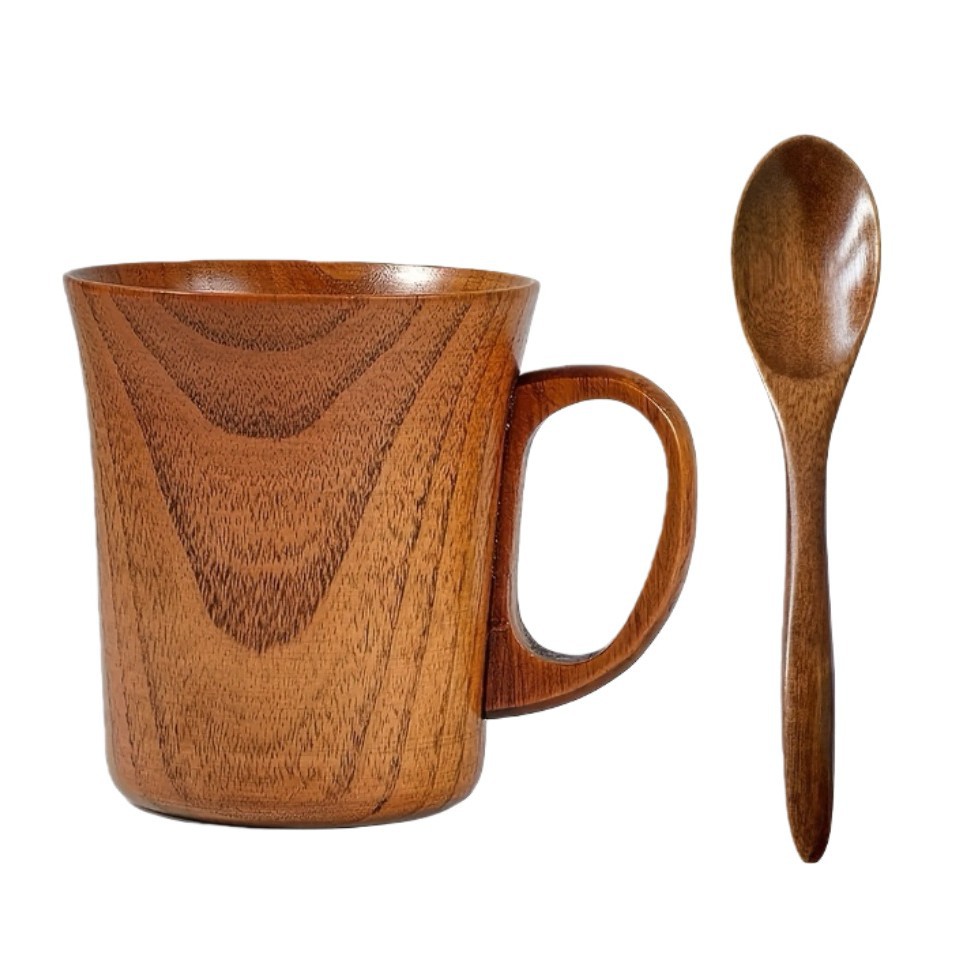 Suministro directo de fábrica anti-escaldado taza de café de madera mango creativo de madera taza de madera protección del medio ambiente taza de agua retro gran cantidad descuento en stock