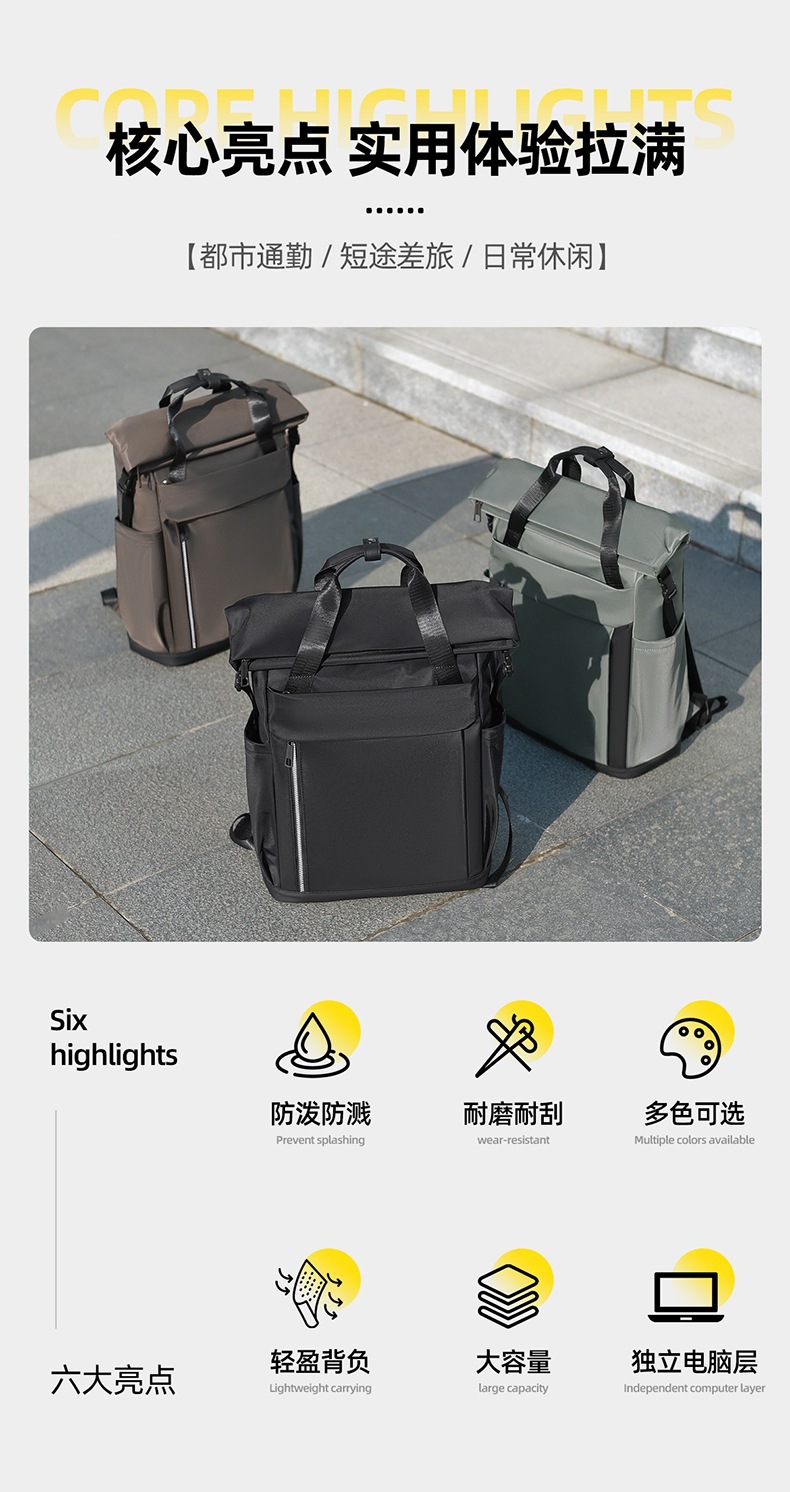 Cross-Border Business Rucksack für Herren mit großem Fassungsvermögen, wasserdicht, Pendler-Rucksack, Outdoor-Reiserucksack, leichte Schultertasche für Studenten