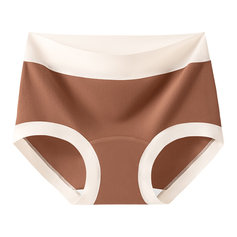 Ropa interior térmica de abdomen de cintura alta para mujer otoño e invierno 7A antibacteriano, agradable para la piel, sin costuras, protección de la cintura de terciopelo, trasero cálido, ropa interior de mujer