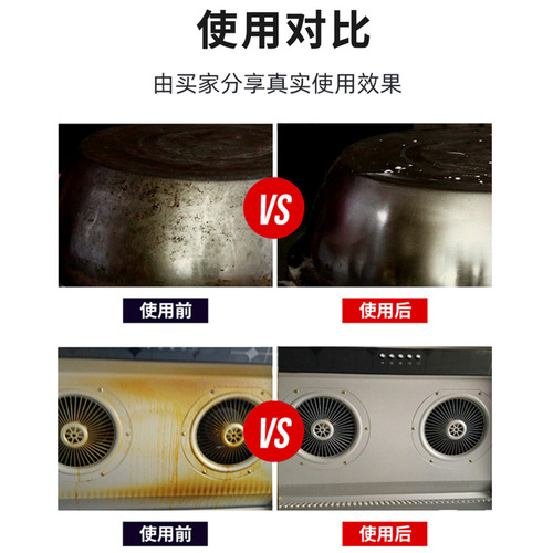 Kitchen Heavy Grease Cleaner 500ml Range Hood Oil Stain Remover Foam Detergent, Pot Bottom Descaler
