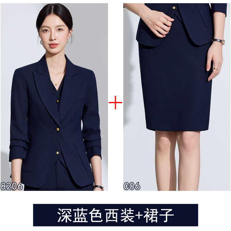 春秋美容师珠宝店新款职业套装长袖西服正装酒店开业庆典工作服|undefined