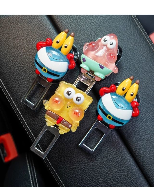 Car Safety Buckle Cute Cartoon Rear Seat Belt Fork Holder Car Anti-Stranglehold Extension Connector