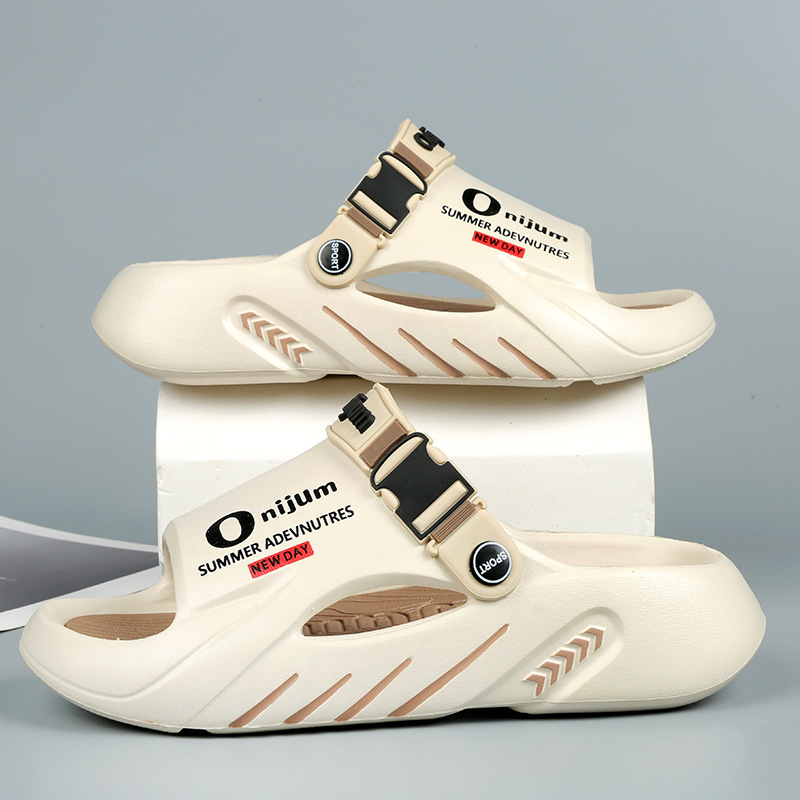 Sandalias para hombres 2024 verano nuevo aumento de altura amortiguación sensación de pisar mierda puede nadar antideslizante ligero al aire libre sandallas