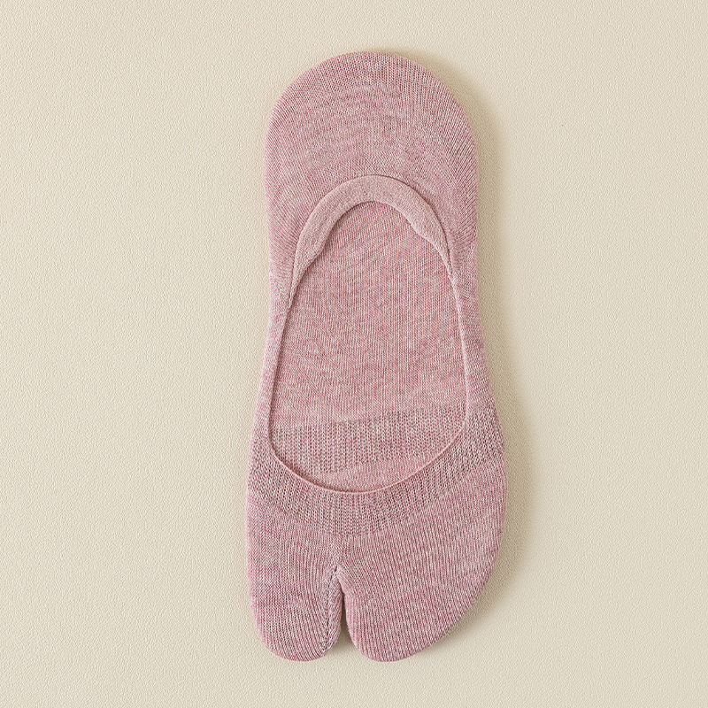 Calcetines de dos dedos Calcetines de verano para mujer, transpirables y absorbentes de sudor, calcetines invisibles de boca baja, calcetines antideslizantes de silicona finos