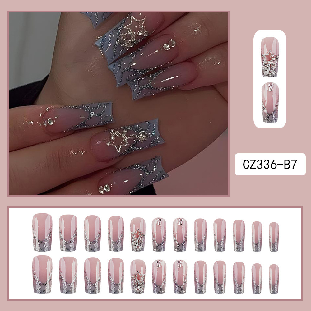 Cross-border uñas falsas uñas desgaste largo T-punto de la jalea del diamante del clavo del gel de uñas pieza de prensa al por mayor en las uñas