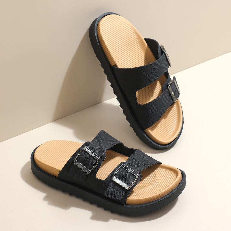 越南一字拖男士夏季外穿潮牌软底勃肯鞋户外防滑个性大码休闲凉拖