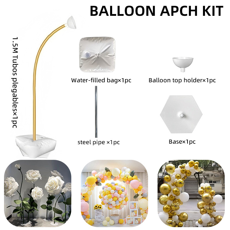 Nuevos accesorios de vestir para fiestas festivas, tubo de aluminio y plástico, arco moldeable de bricolaje, anillo de amor, soporte de globo de guía de carretera