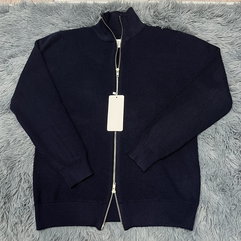 Majia Four-Corner Zip-Up Half-Turtleneck Sweater for Men, Loose Casual Lazy Style, Spring and Autumn Knitwear, Versatile