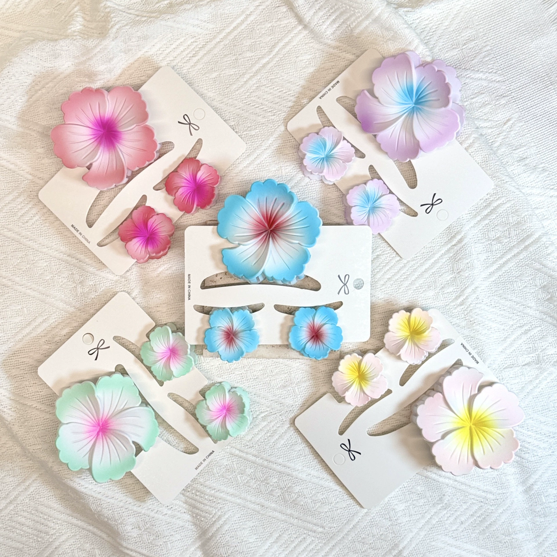 Популярный набор заколок для волос с кудрявыми цветами, женские высококачественные зажимы для объема волос, зажимы-акулы, головные уборы в европейском и американском стиле