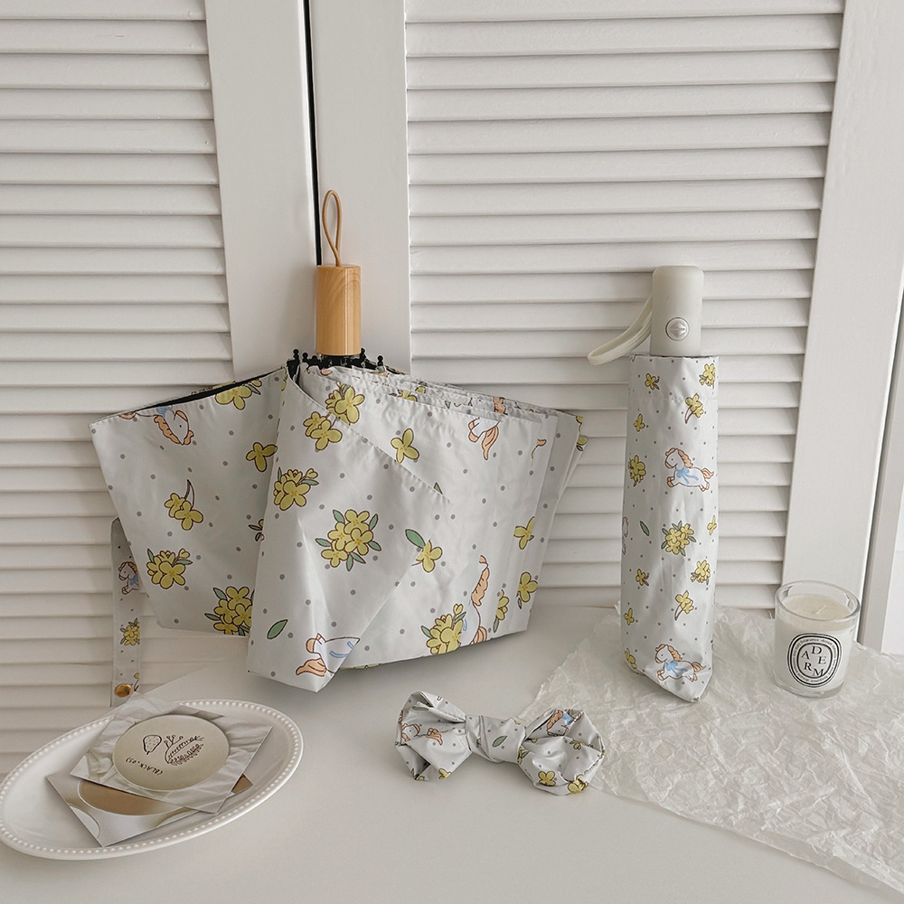 Automatischer Blumen Regenschirm Für Damen Als Sonnenschutz_voghion.com
