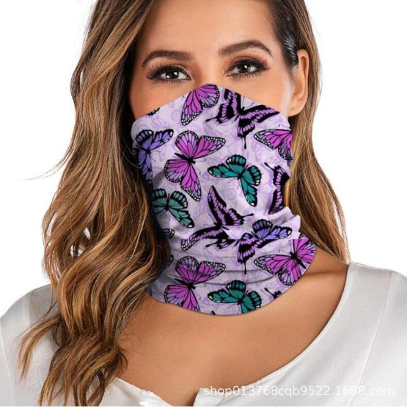 High-Quality Digital Printed Butterfly Outdoor Cycling and Mountaineering Outdoor Sports Quick-Drying Magic Seamless Headscarf Neck Gaiter 3C