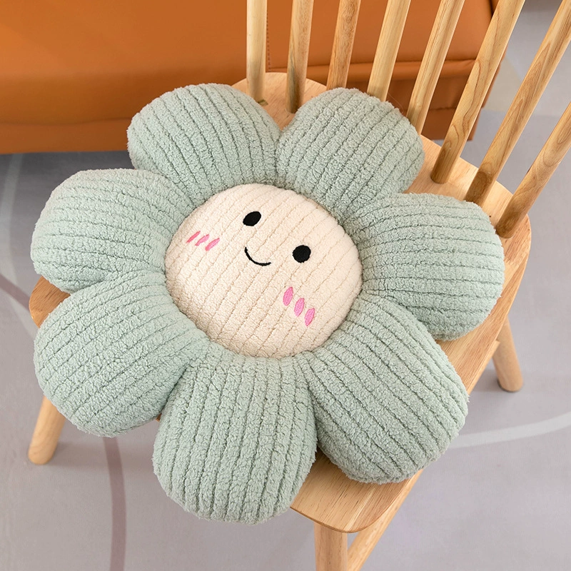 Plush pillow solar-powered, sofa, flowered, sunflower, tatami