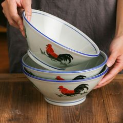 高温釉薬の下で色をつける雄鶏の碗の復古の陶磁器の顔の碗の闘笠の碗はlogoを決められます。