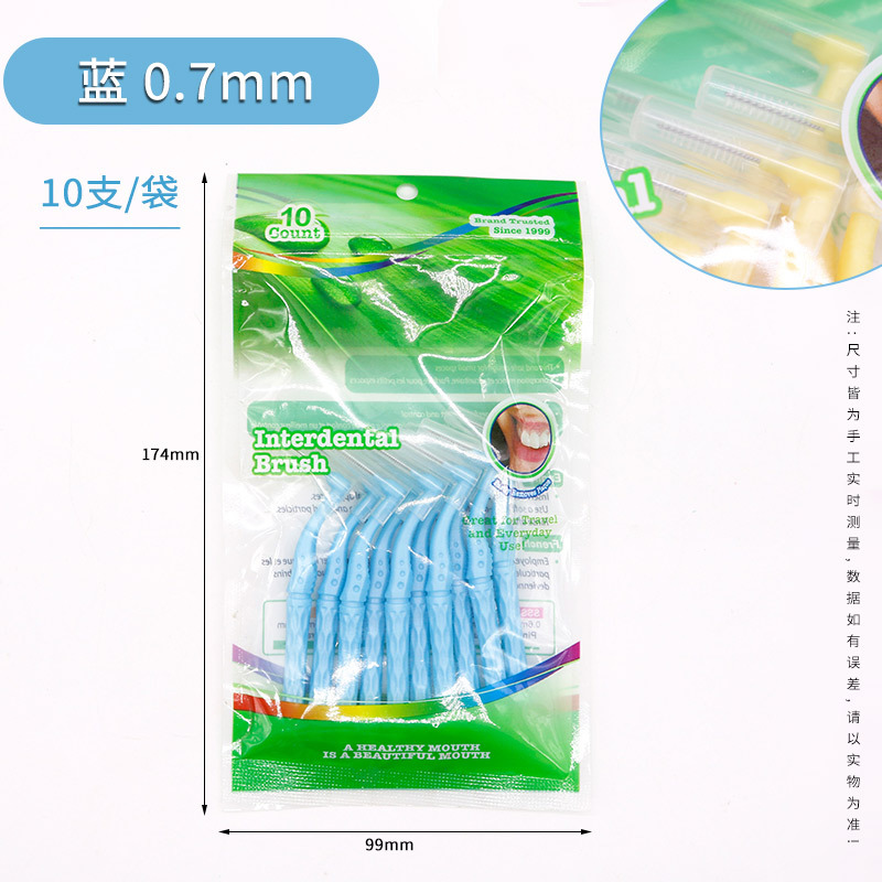 Cepillo dental en forma de l ortodoncia limpieza ultrafina del espacio dental cepillo dental cepillo dental suave entre los dientes adultos cepillo dental punta 10 aparatos