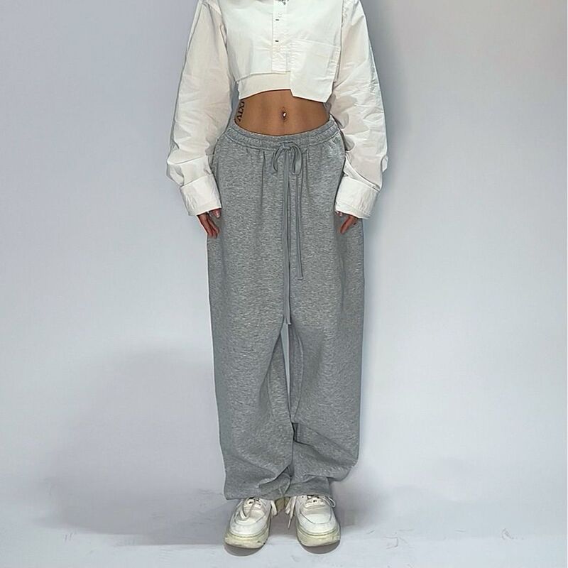 American Style Spice Girl Casual Pants 2025 Summer New Solid Color Simple Trendy All-match Loose Jazz Street Dance Sports Pants