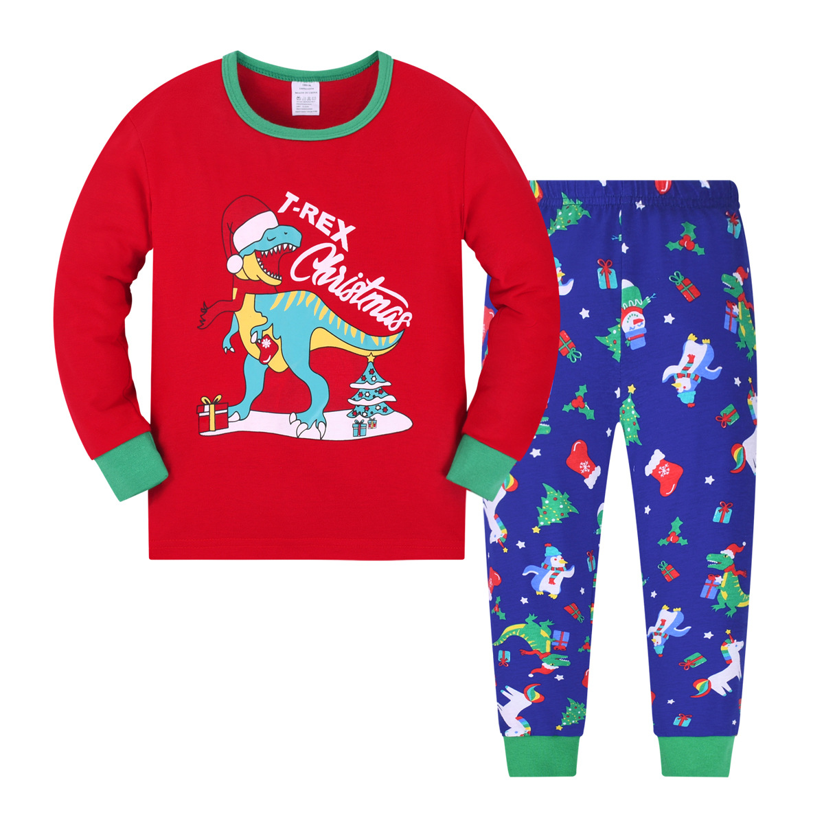 2023 Comercio exterior transfronterizo nuevos niños pijamas de Navidad niños y niñas de algodón homewear de Navidad en stock al por mayor