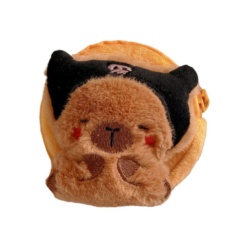 Nuevo lindo monedero de felpa Kapibala, bolso de capibara, colgante, auriculares, llavero de almacenamiento para hombres y mujeres, colgante