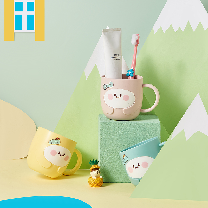 Cartoon Children Toothbrush Holder Cup For Kids Bathroom Home_voghion.com